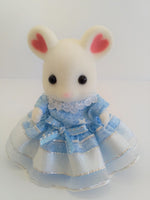 sylvanian families sisters dress blue and silver