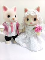 sylvanian families wediing fathers mothers bride groom set.