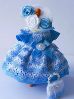 sylvanian mothers blue dress three piece set