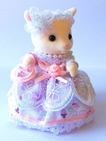 Sylvanian Mothers Pink White Dress Hat Bag