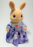 Sylvanian Mothers Dress Purple Floral Red Heart
