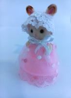 Baby Pink Gown and white Bonnet