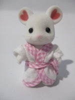 Sylvanian Sisters Dressing Gown White with Pink Trim
